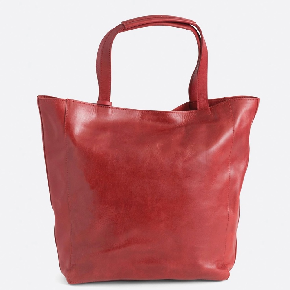 Noonday Collection: NWT: 100% Leather : Red with Blue Interior